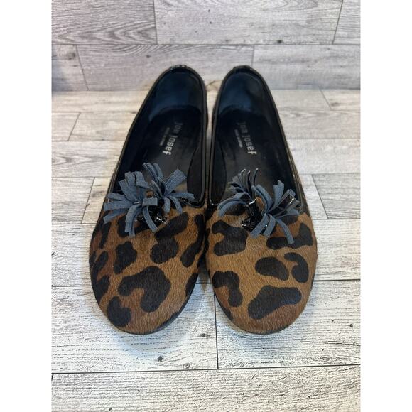 Jon Josef cheetah animal hair tassle ballet flats women's size 5.5 - Picture 3 of 8